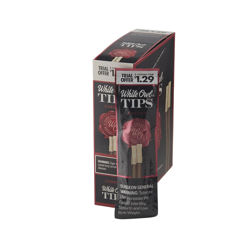 White Owl Tips 15/2 Cherry Natural | Cigarillo | Upright of 30