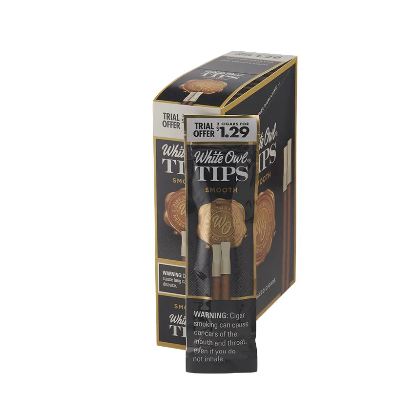 White Owl Tips 15/2 Smooth Natural | Cigarillo | Upright of 30