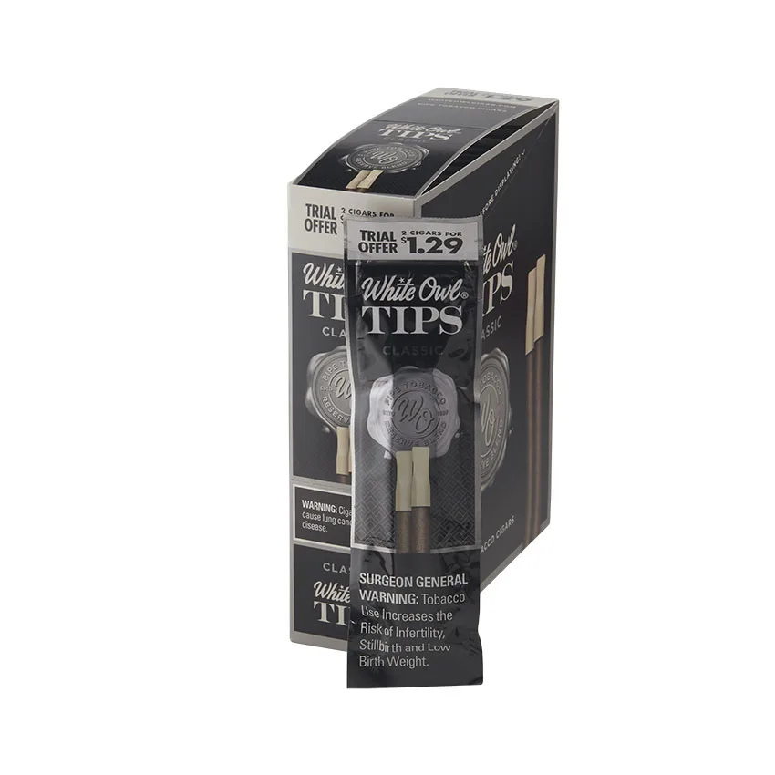 White Owl Tips 15/2 Classic Natural | Cigarillo | Upright of 30
