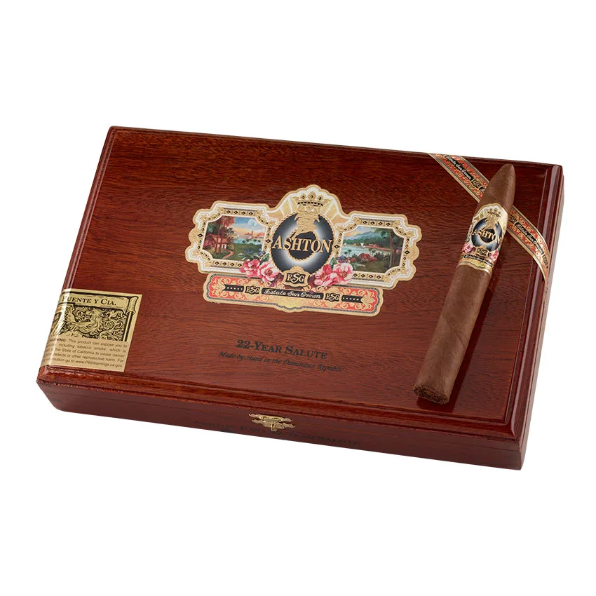 Ashton Estate Sun Grown 22 Year Salute Natural | Torpedo | Box of 25