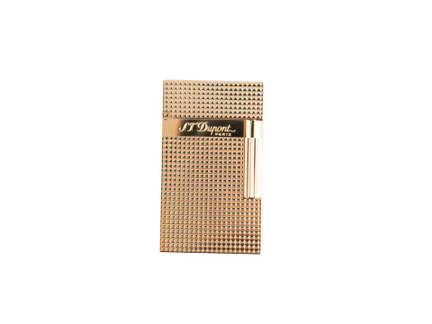 Line 2 Soft Flame Lighter By S.T. Dupont- Diamond Head Yellow Gold - Box of 20