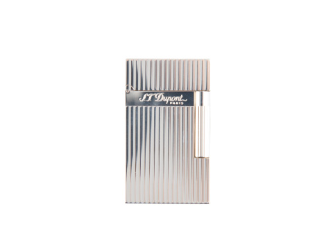Line 2 Soft Flame Lighter By S.T. Dupont- Vertical Lines Palladium - Box of 20