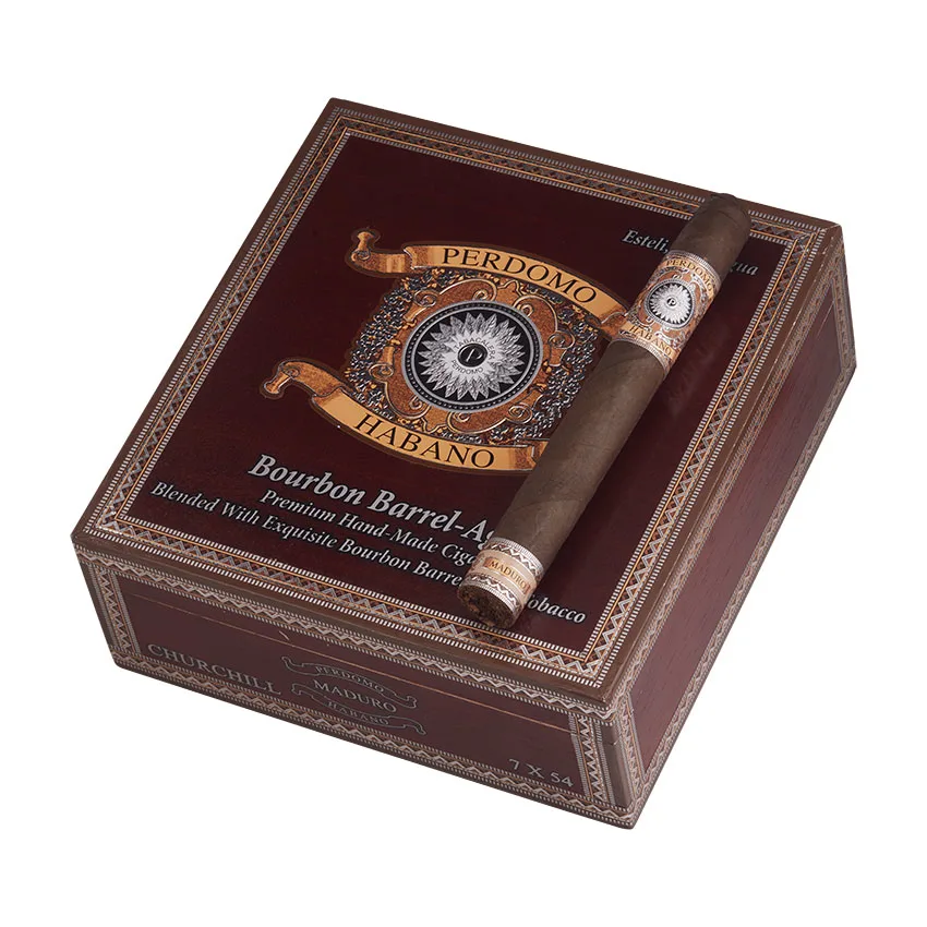 Perdomo Habano Barrel Aged Churchill Maduro | Churchill | Box of 24