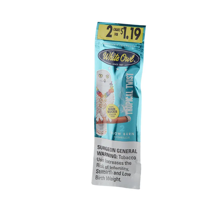 White Owl Foil Fresh Cigarillos Tropical Twist (2) Natural | Cigarillo | Pack of 2