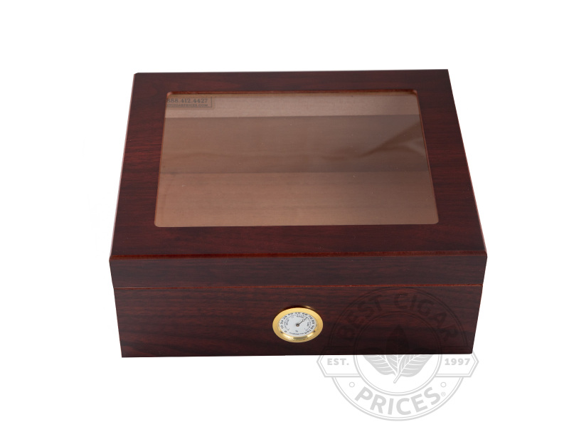 Chalet Cherry Glasstop Humidor By Prestige - Box of 20