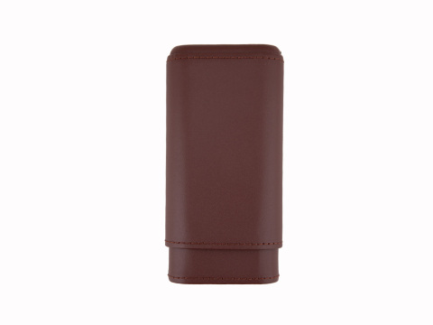 Three-Cigar Brown Leather Case - Box of 20
