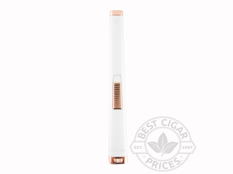 Colibri Aura Flat Flame Lighter- White & Rose Gold - Box of 20
