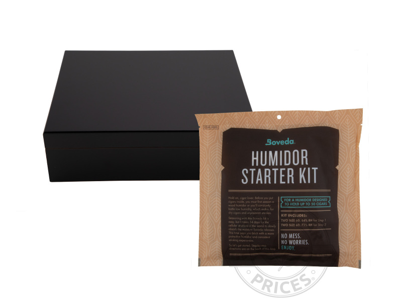 20 Count Traveler Humidor - Mahogany With Boveda Humidor Starter Kit - Box of 20