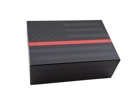 Porto Red Line Flag Humidor By Humidor Supreme - Box of 20