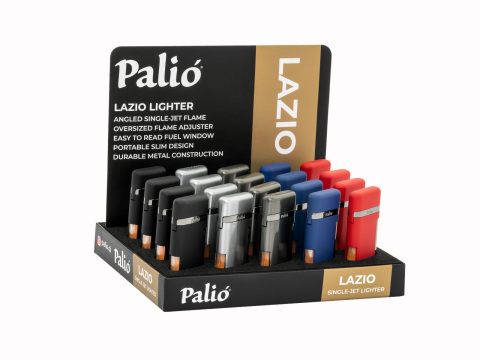 Palio Lazio Angled Single Jet Lighter - Display Of 20 - Box of 20