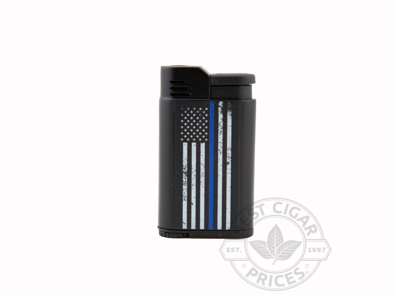 Palio Torcia Single Jet Lighter - First Responder Series - Blue Line - Box of 20