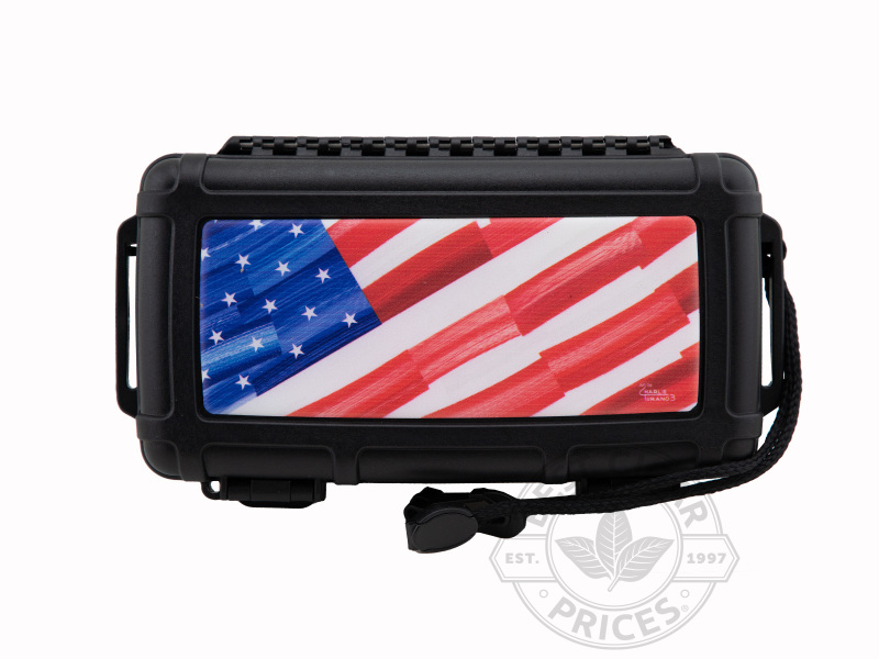 Turano Series Cigar Caddy 5ct Travel Case - US Flag Design - Box of 20