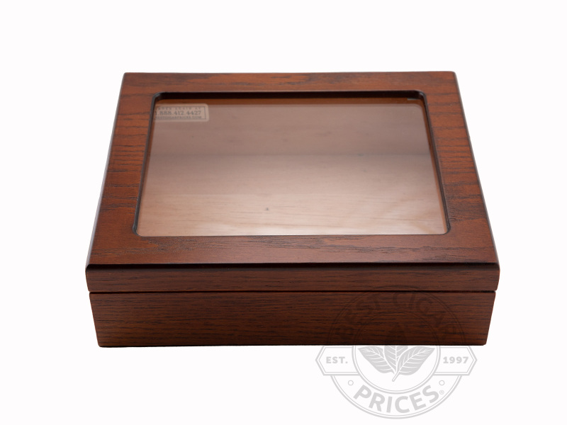 Glass Top Walnut 20 Count Travel Humidor - Box of 20