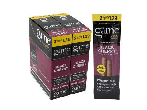 Game Black Cherry 2 For $1.29 Cigarillos Pre-Priced Upright - Carton - 60 Total Cigars