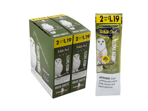 White Owl Cigarillos Green Sweets 2 For $1.19 Pre-Priced Upright - Carton - 60 Total Cigars