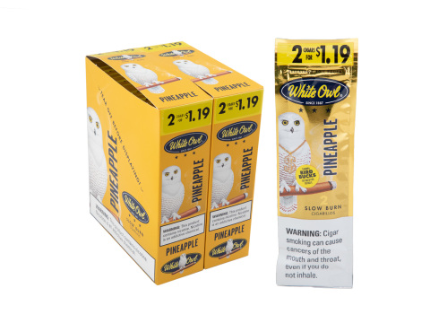 White Owl Cigarillos Pineapple 2 For $1.19 Pre-Priced Upright - Carton - 60 Total Cigars