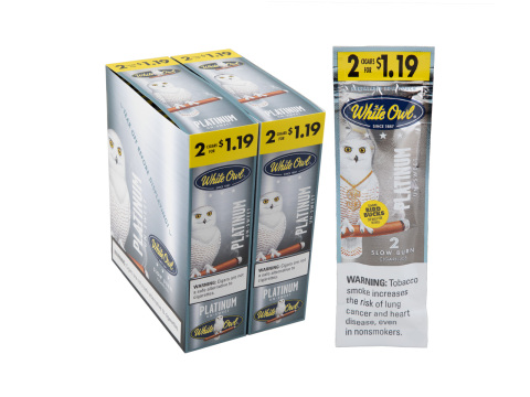 White Owl Cigarillos Platinum 2 For $1.19 Pre-Priced Upright - Carton - 60 Total Cigars