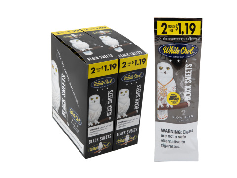 White Owl Cigarillos Black Sweets 2 For $1.19 Pre-Priced Upright - Carton - 60 Total Cigars