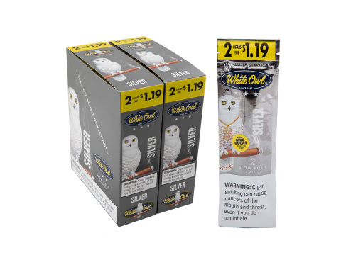 White Owl Cigarillos Silver 2 For $1.19 Pre-Priced Upright - Carton - 60 Total Cigars