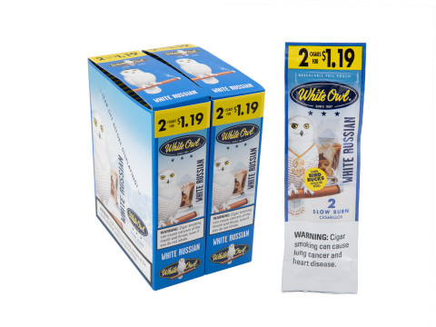 White Owl Cigarillos White Russian 2 For $1.19 Pre-Priced Upright - Carton - 60 Total Cigars