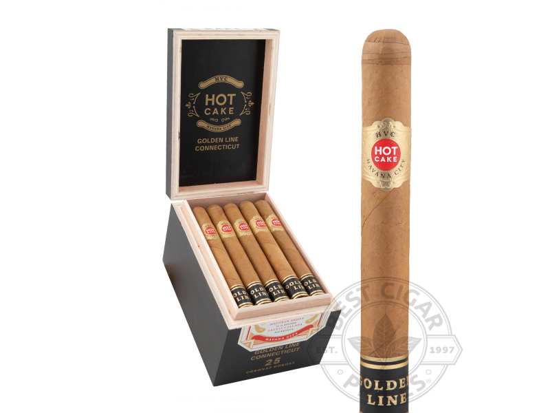 HVC Hot Cake Golden Line Connecticut Corona Gorda - 25 Cigars