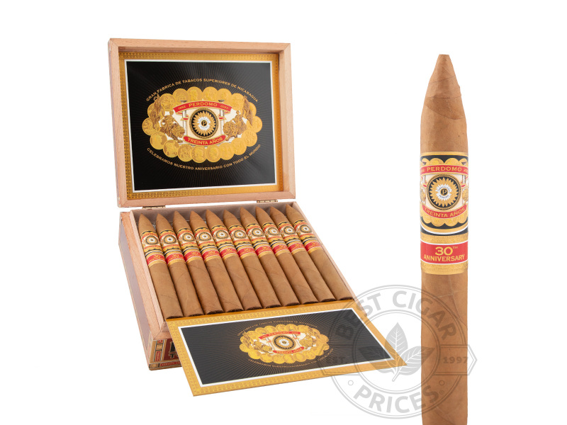 Perdomo 30th Anniversary Torpedo Connecticut Box-pressed - 30 Cigars