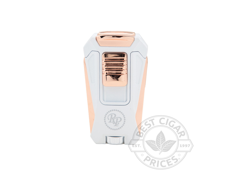 Rocky Patel Collection Triple Flame Lighter - Rose Gold & White
