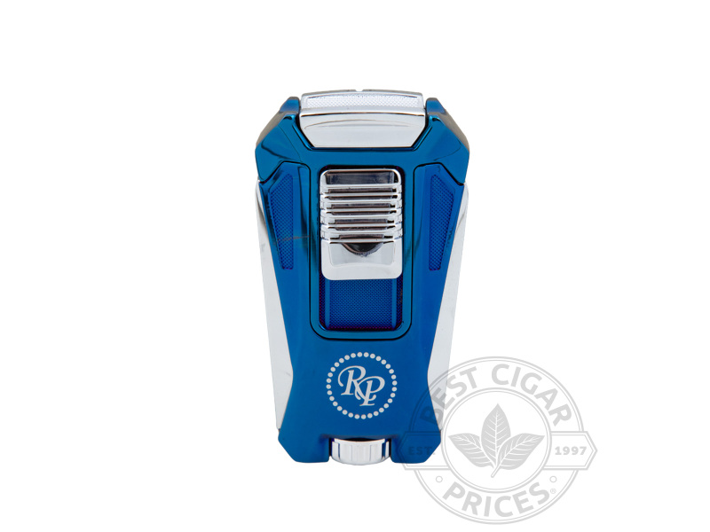 Rocky Patel Collection Triple Flame Lighter - Blue & Chrome