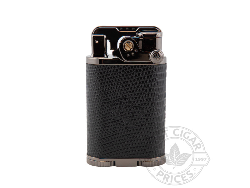 Rocky Patel Davenport Four Torch Lighter - Black Lizard Leather