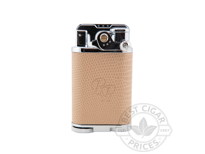 Rocky Patel Davenport Four Torch Lighter - Tan Lizard Leather