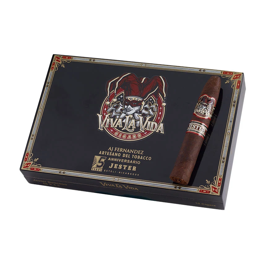 Viva La Vida 5th Anniversary Jester Flat Round Belicoso Maduro | Belicoso | Box of 10