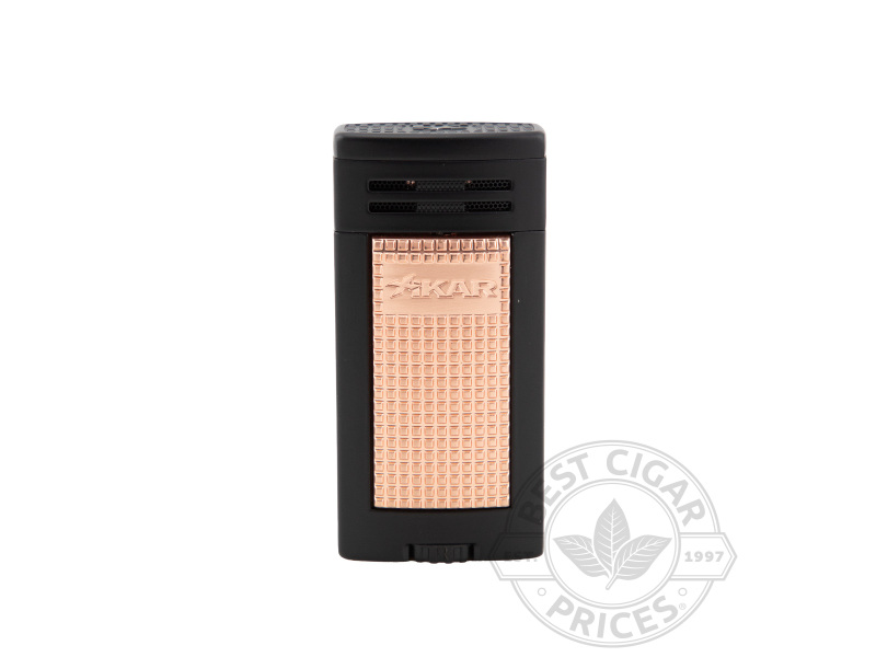Xikar Ion Dual Jet Lighter - Black & Rose Gold - Box of 20
