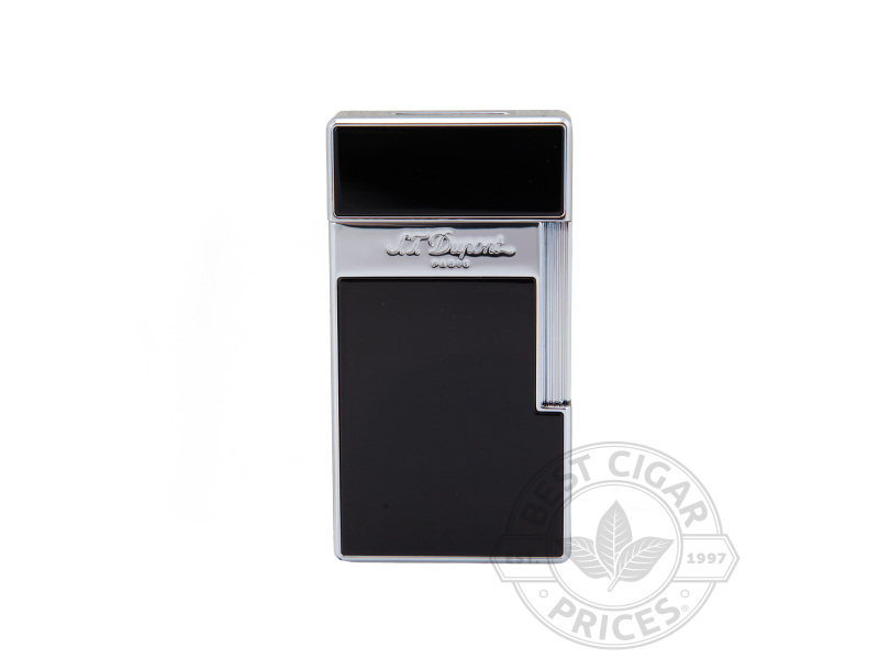 Big D Flat Flame Torch Lighter By S.T. Dupont- Black Lacquer & Chrome - Box of 20