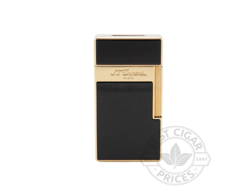 Big D Flat Flame Torch Lighter By S.T. Dupont- Black Lacquer & Golden - Box of 20