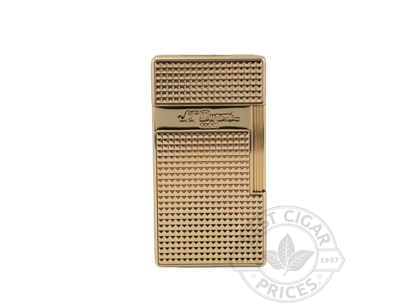 Big D Flat Flame Torch Lighter By S.T. Dupont- Diamond Head Golden - Box of 20