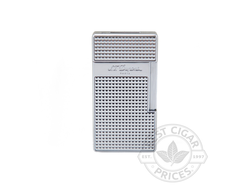 Big D Flat Flame Torch Lighter By S.T. Dupont- Diamond Head Chrome - Box of 20