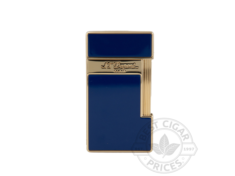 Slimmy Torch Lighter By S.T. Dupont- Blue Lacquer & Golden - Box of 20
