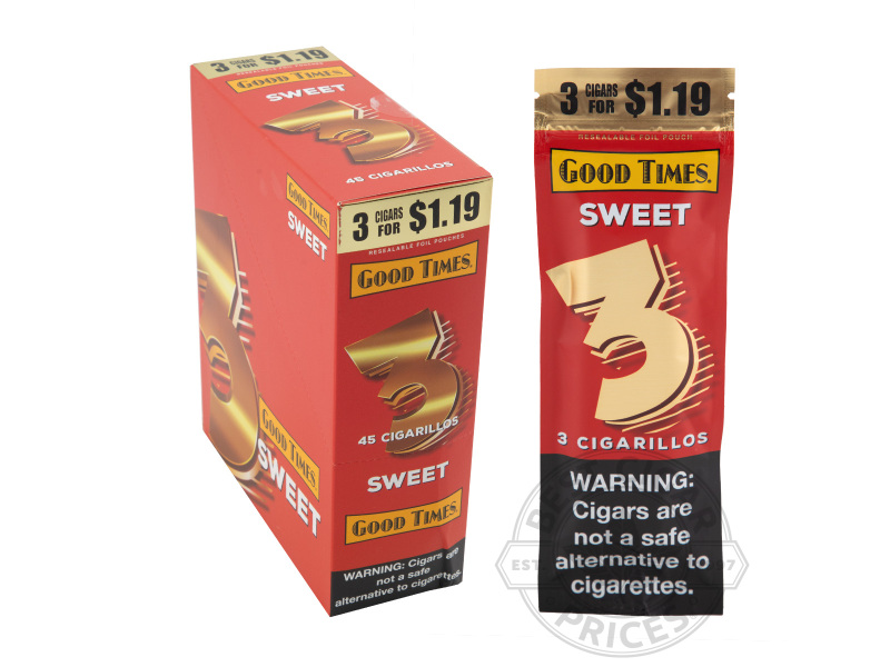 Good Times Sweet Foil Fresh 3 For $1.19 Cigarillos - Carton - 45 Total Cigars