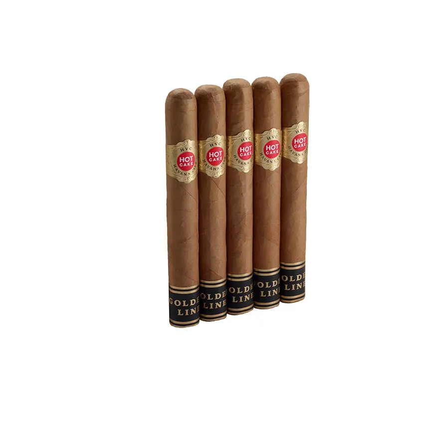 HVC Hot Cake Golden Line Connecticut Coronas Gordas Natural | Corona Gorda | Pack of 5
