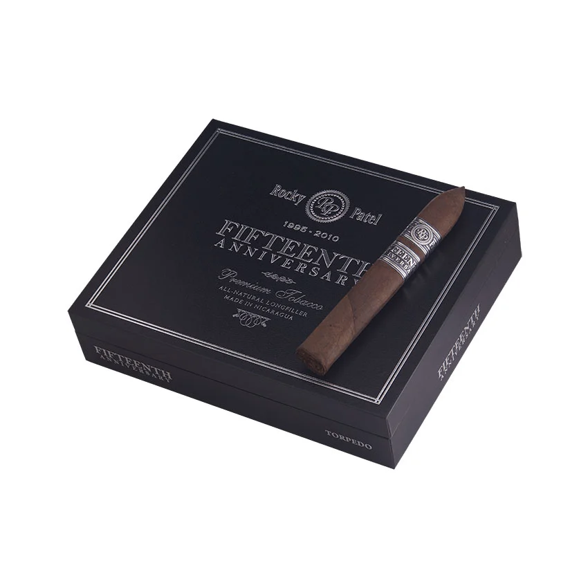 Rocky Patel 15th Anniversary Torpedo Natural | Torpedo | Box of 20