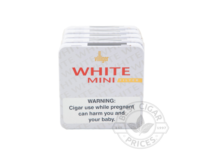 Villiger White Mini Filter Cigarillos - Tin - 100 Total Cigars