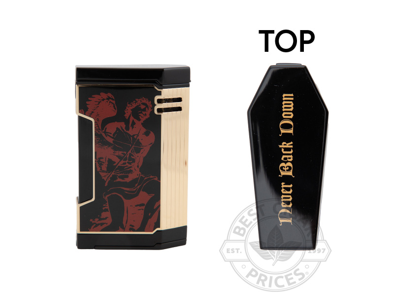 Prometheus God Of Fire Never Back Down Limited Edition 2024 Magma T Lighter - Red On Black Lacquer - Box of 20