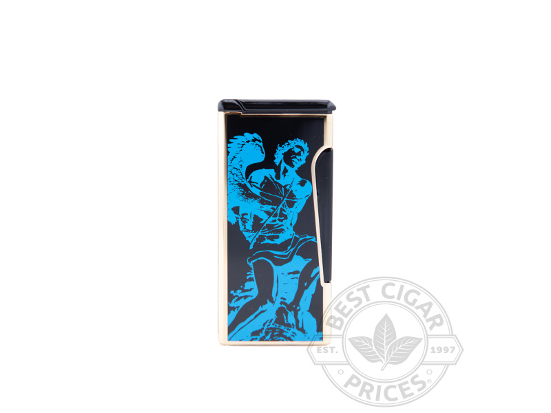 Prometheus God Of Fire Never Back Down Limited Edition 2024 Retro Lighter Blue On Black Lacquer - Box of 20