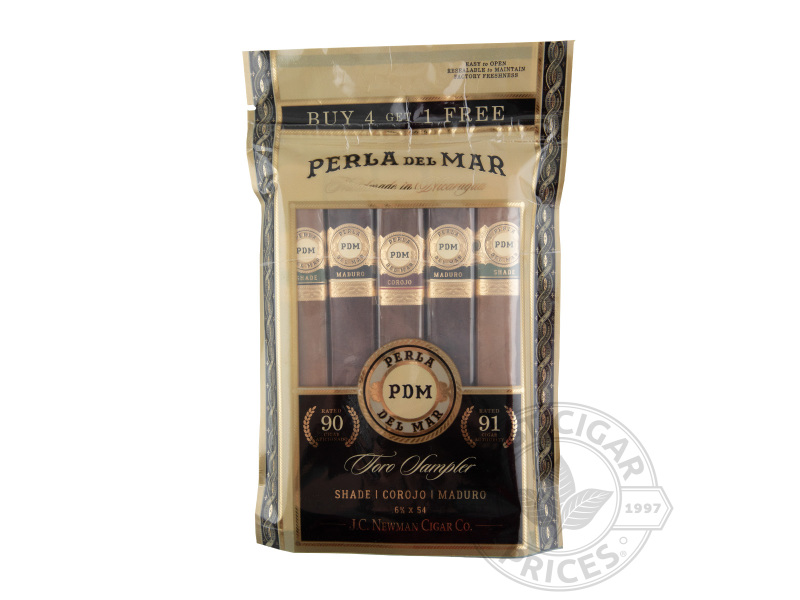 Perla Del Mar Fresh Pack Toro 5 Cigar Sampler 2x Deal - 5 Cigars