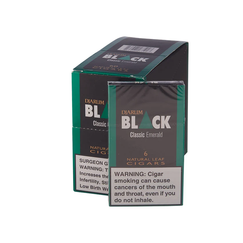 Djarum Black Classic Emerald Natural Leaf (6) | Cigarillo | Carton of 60