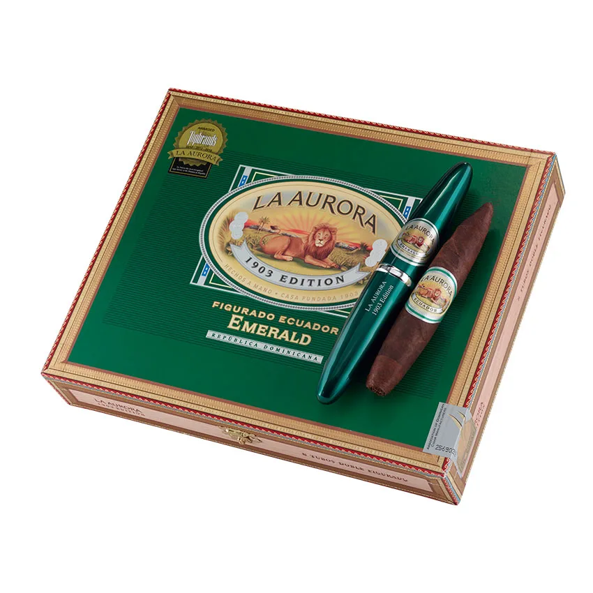 La Aurora Preferidos Emerald Ecuadorian Sungrown #2 Tubes Natural | Perfecto | Box of 8