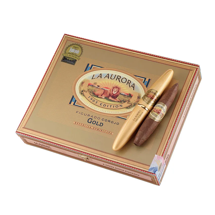 La Aurora Preferidos 1903 Gold Dominican Corojo Tubo Natural | Figurado | Box of 8