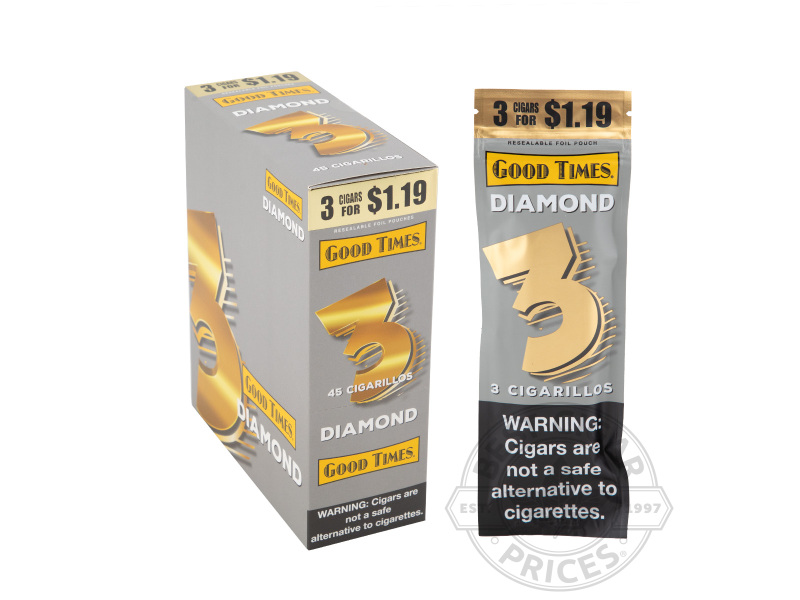 Good Times Diamond Foil Fresh 3 For $1.19 - Carton - 45 Total Cigars