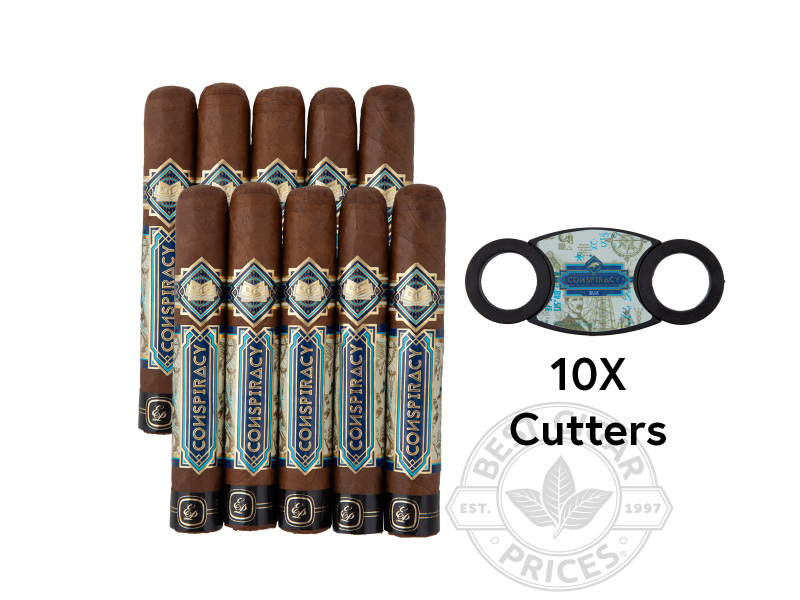 Conspiracy Connecticut Robusto With 10 Perfect Cutters - 10 Cigars with Accessory