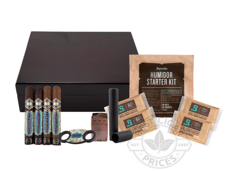 Conspiracy 4 Cigar Sampler & Humidor Gift Set - Box of 20